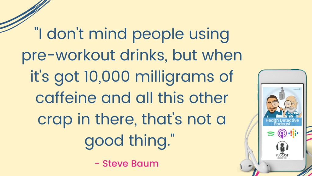 CAFFEINE AND CRAP IN PRE-WORKOUT DRINKS, The Health Detective Podcast, Steve Baum