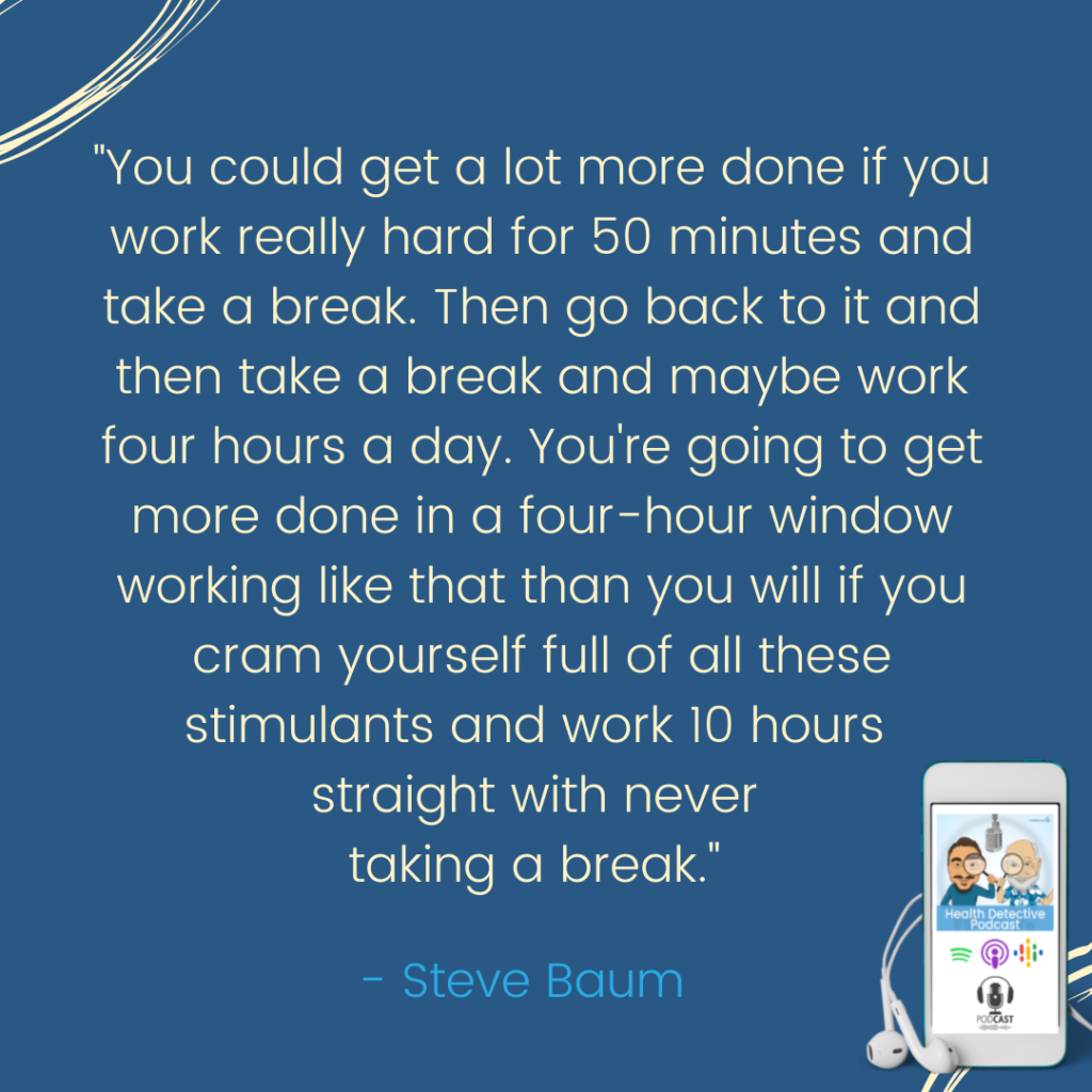 GET MORE DONE BY TAKING BREAKS, The Health Detective Podcast, Steve Baum
