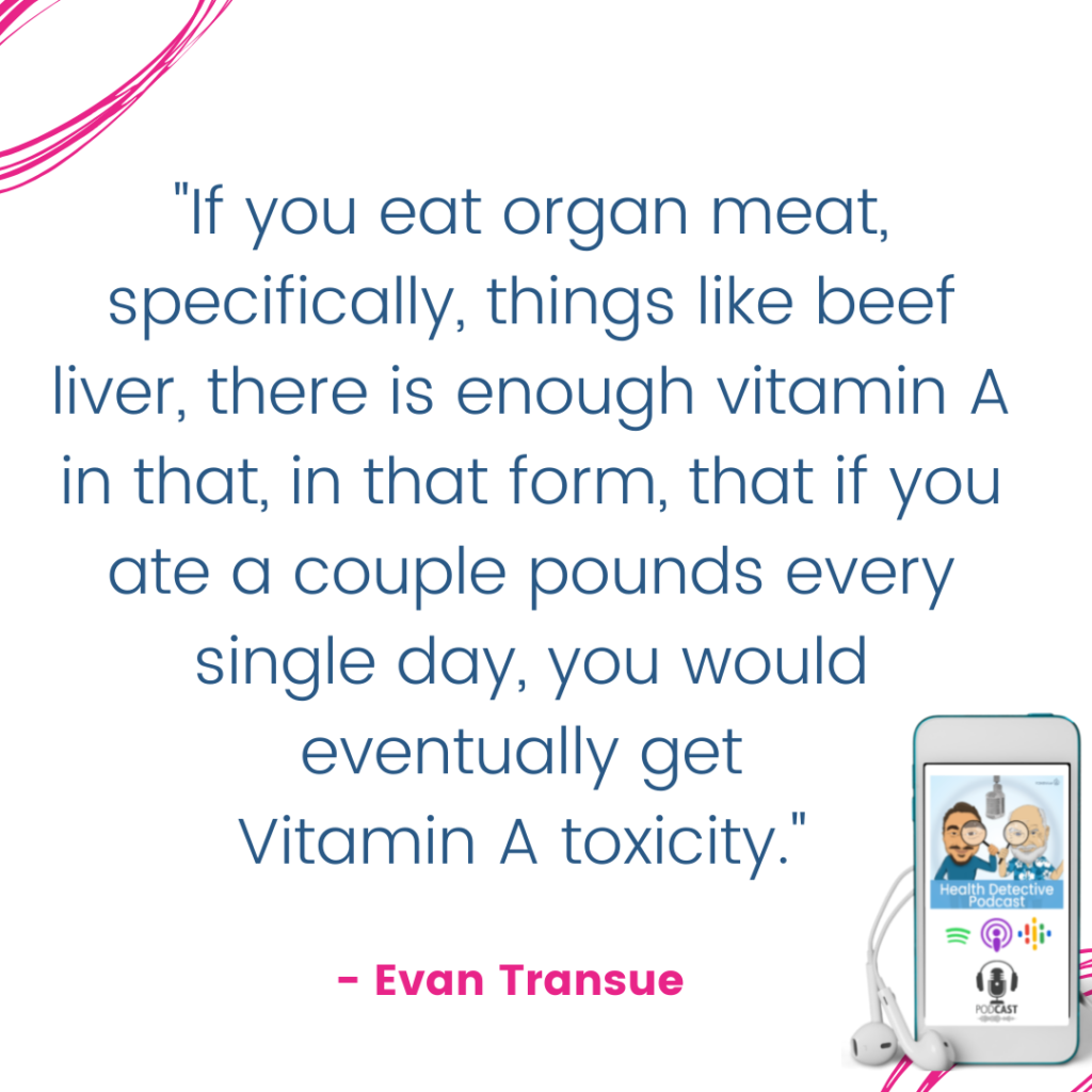 ORGAN MEAT CONTAINS VIT A, VIT A TOXCITY, The Health Detective Podcast, Evan Transue