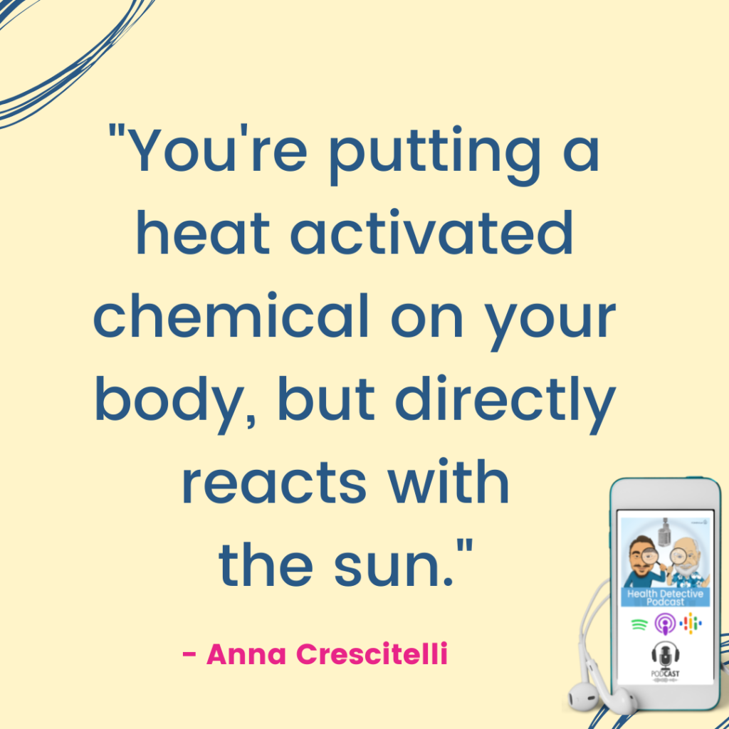 SUNSCREEN, HEAT ACTIVATED CHEMICAL, The Health Detective Podcast, Anna Crescitelli