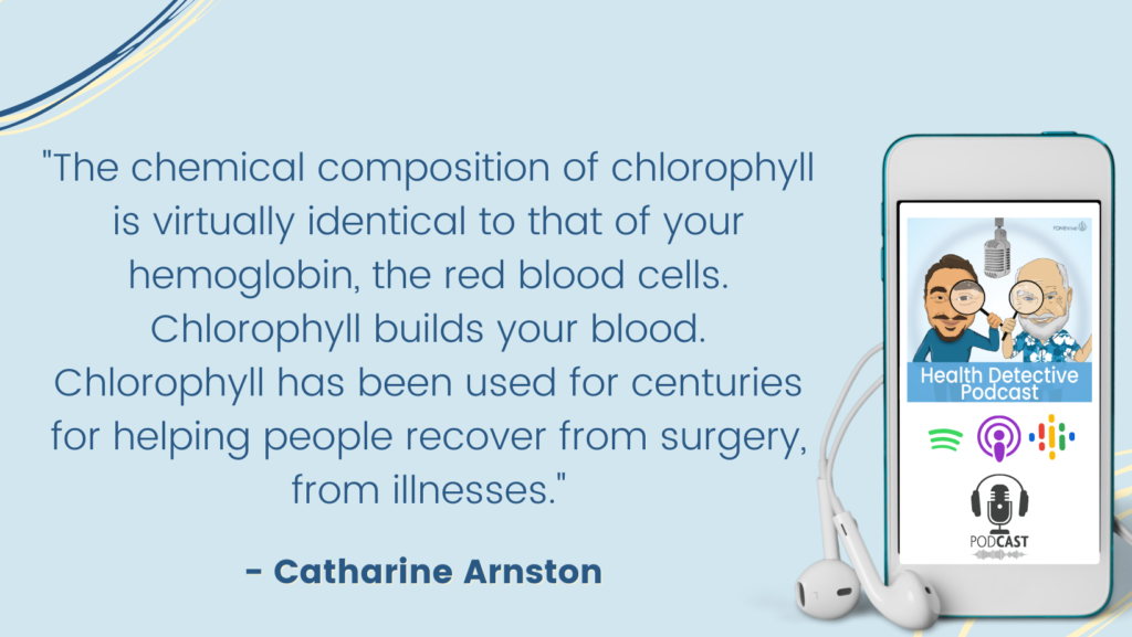 CHEMICAL COMPOSITION OF CHLOROPHYLL IS ALMOST IDENTICAL TO HUMAN HEMOGLOBIN, FDNthrive, Health Detective Podcast